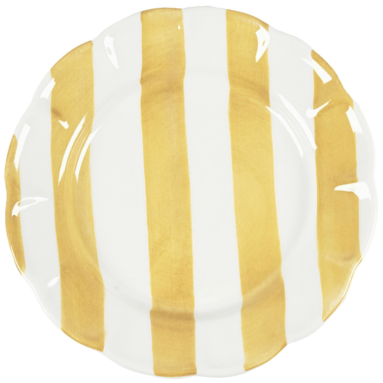 Pick a Poppy Stripe Tallrik 28 Cm Gul - Mattallrikar Lergods Gul - C012816SS24-149