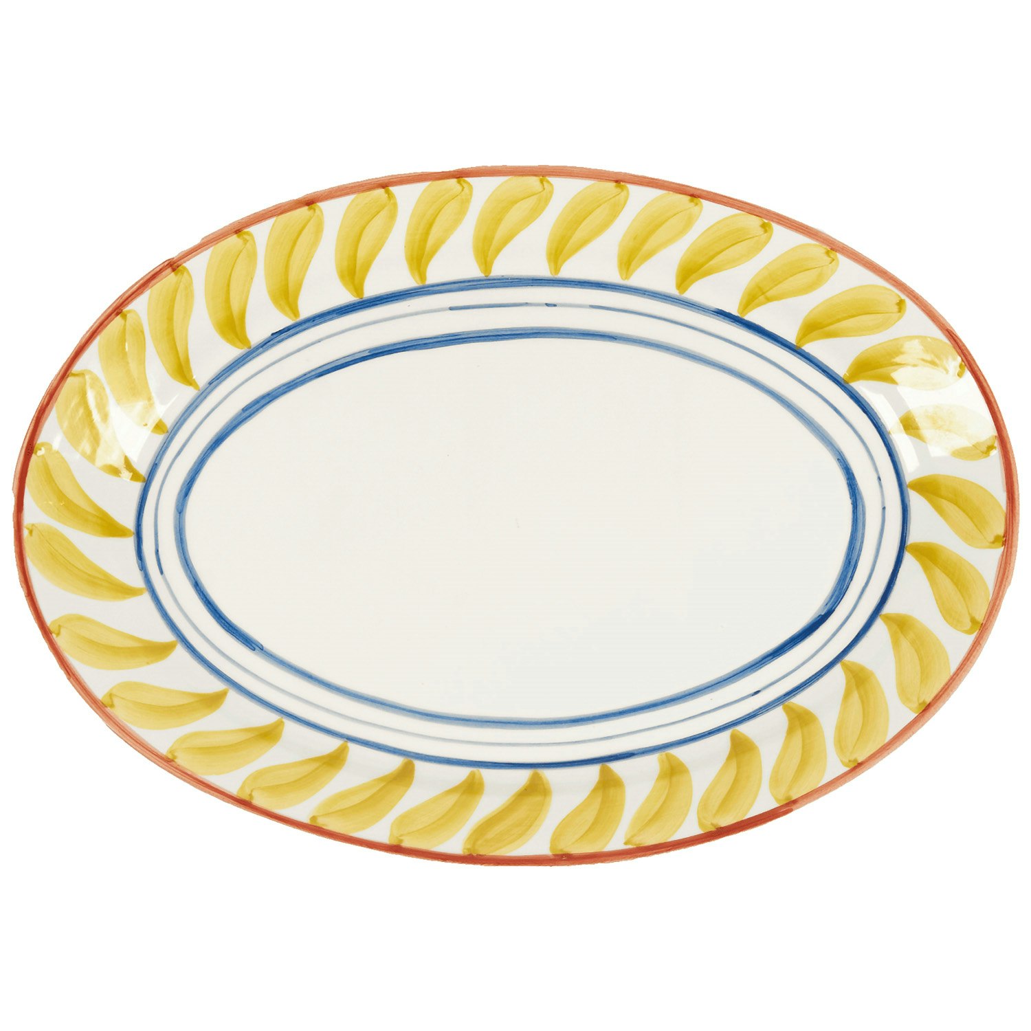 Pick a Poppy Swirl Serveringstallrik 32 Cm Gul - Uppl&auml;ggningsfat Lergods Gul - C063216SS24-160