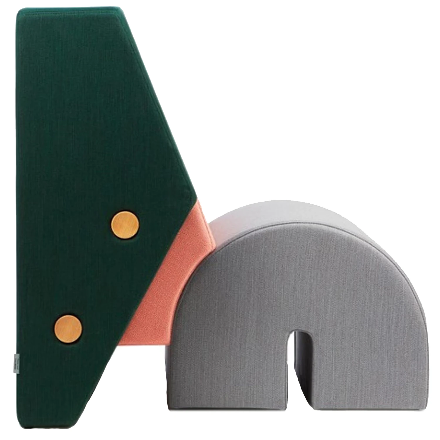 Please Wait To Be Seated Keystone Loungestol Gr&ouml;n / Gr&aring; / Rosa - F&aring;t&ouml;ljer Textil Gr&aring; - 1003001