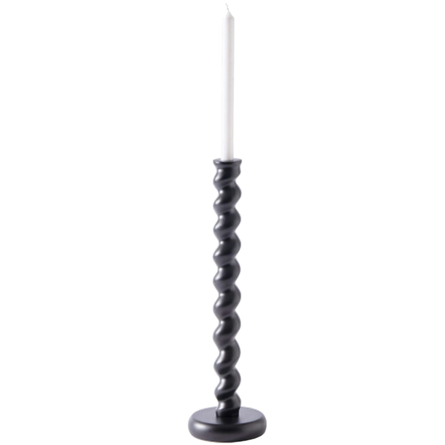 Polspotten Candle Holder Twister Black M Ljusstake - Ljuslyktor Pulverlackerad Aluminium Svart - 390-225-167