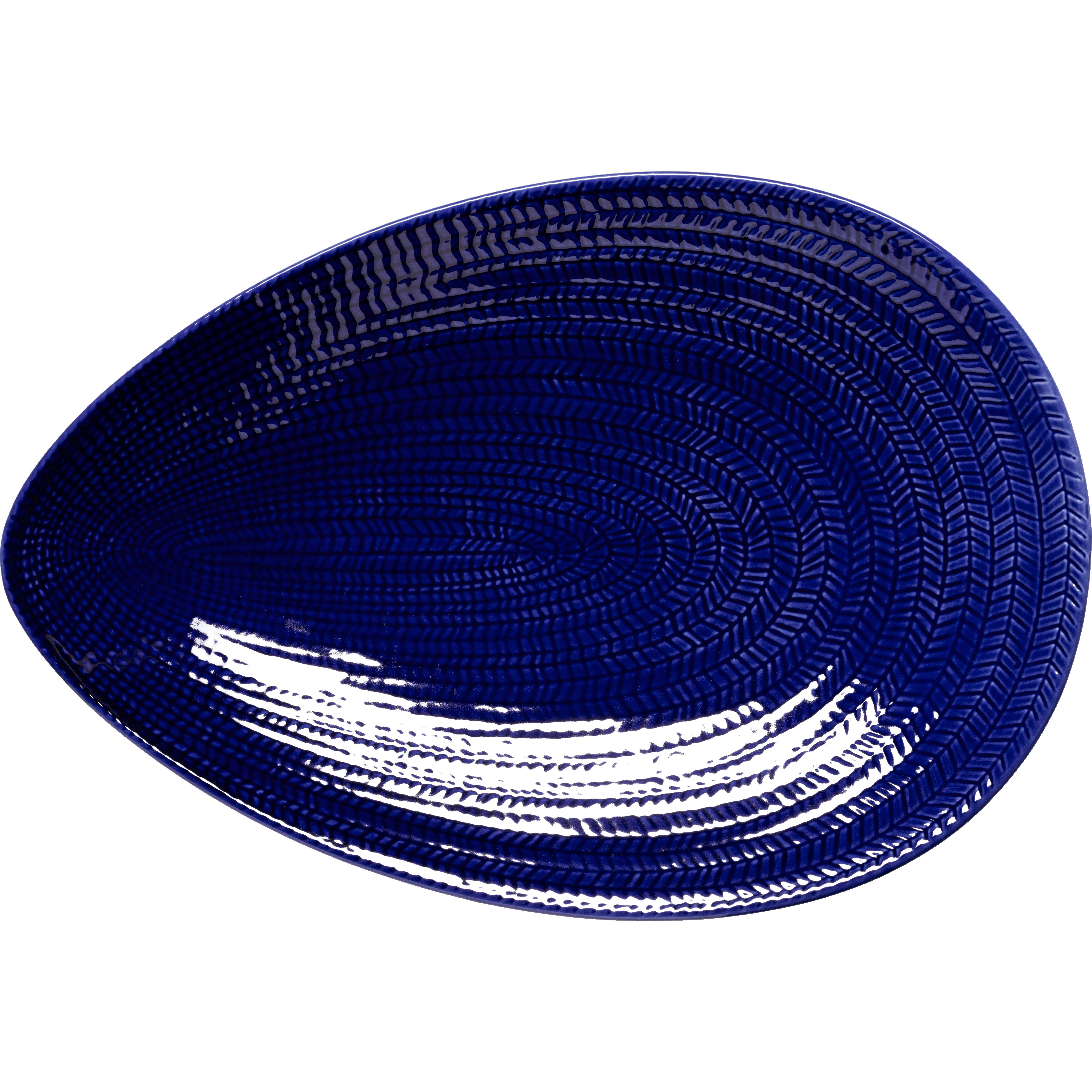 R&ouml;rstrand Bl&aring; Eld Tallrik 20x29 Cm Bl&aring; - Uppl&auml;ggningsfat F&auml;ltspatsporslin Bl&aring; - 1083992