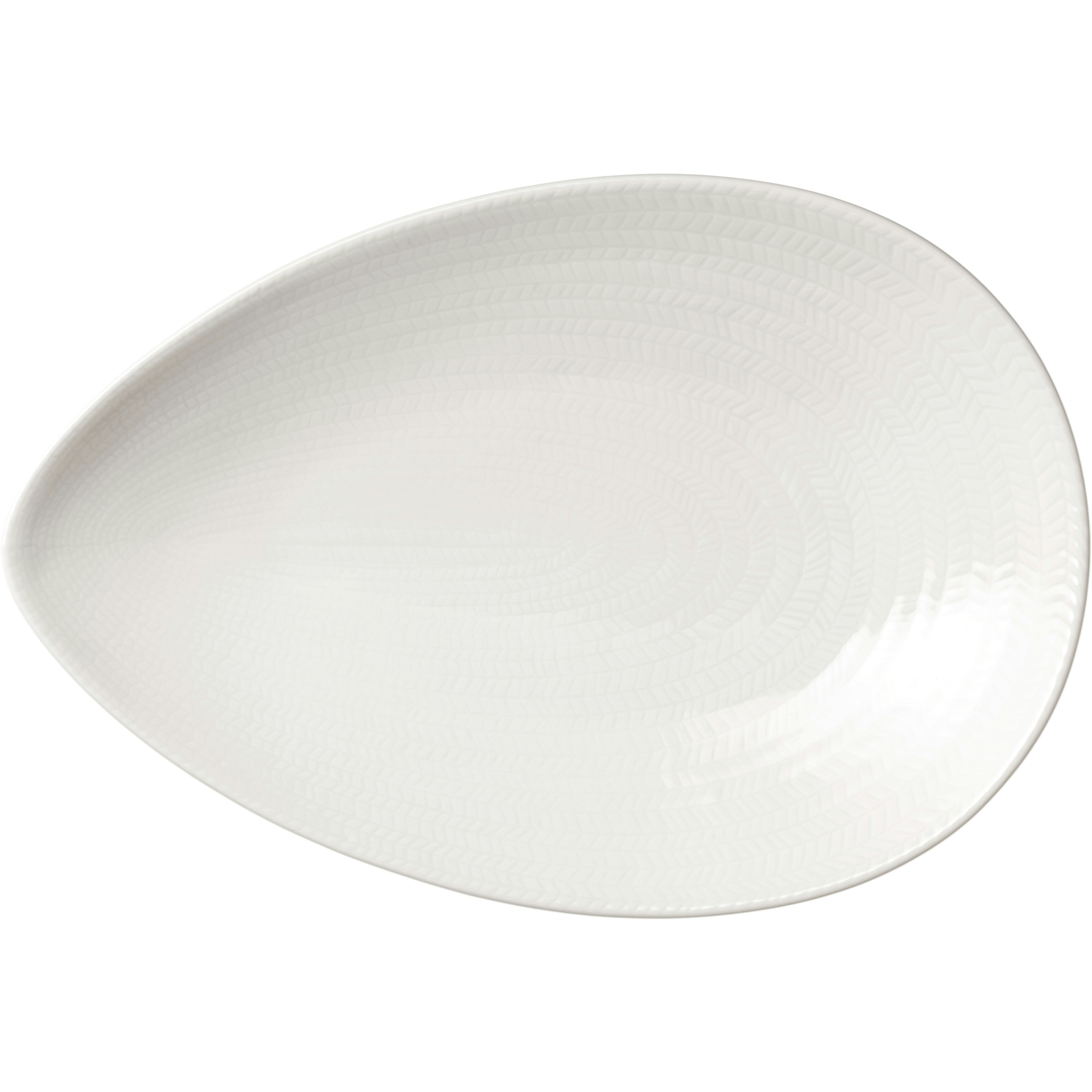 R&ouml;rstrand Bl&aring; Eld Tallrik 20x29 Cm Vit - Uppl&auml;ggningsfat F&auml;ltspatsporslin Vit - 1083993