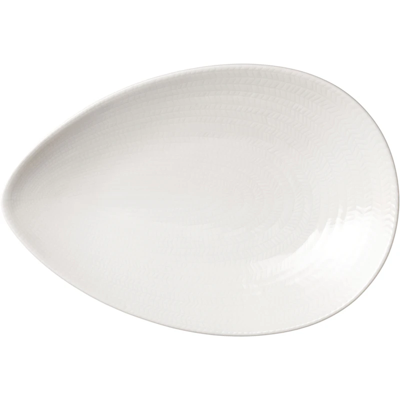 Blå Eld Tallrik 20x29 cm, Vit