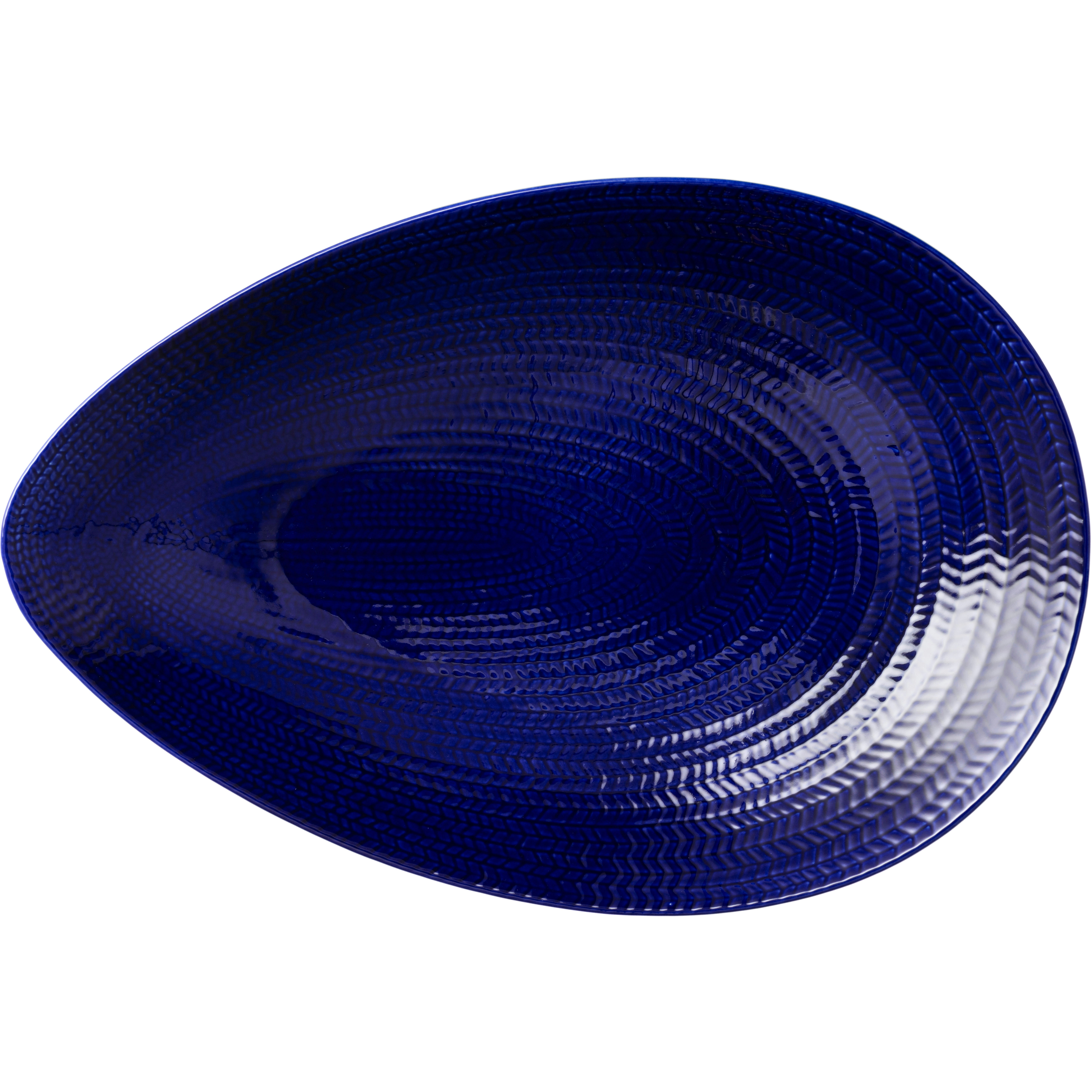 R&ouml;rstrand Bl&aring; Eld Tallrik 24x35 Cm Bl&aring; - Uppl&auml;ggningsfat F&auml;ltspatsporslin Bl&aring; - 1083994