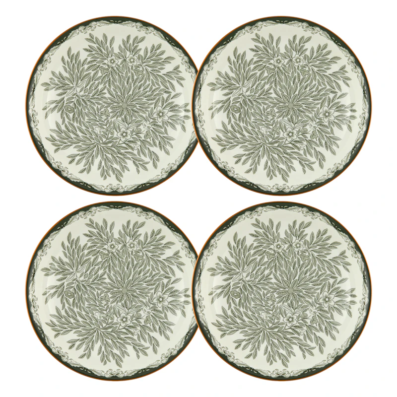 Ostindia Floris Djup Tallrik 22 cm 4-pack, Grön