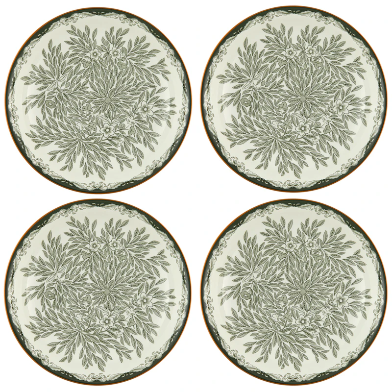 Ostindia Floris Djup Tallrik 22 cm 4-pack, Grön