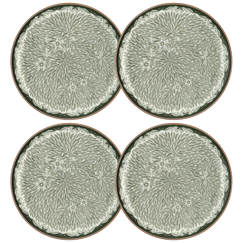Ostindia Floris Tallrik 20 cm 4-pack, Grön