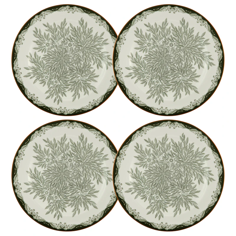 Ostindia Floris Tallrik 27 cm 4-pack, Grön