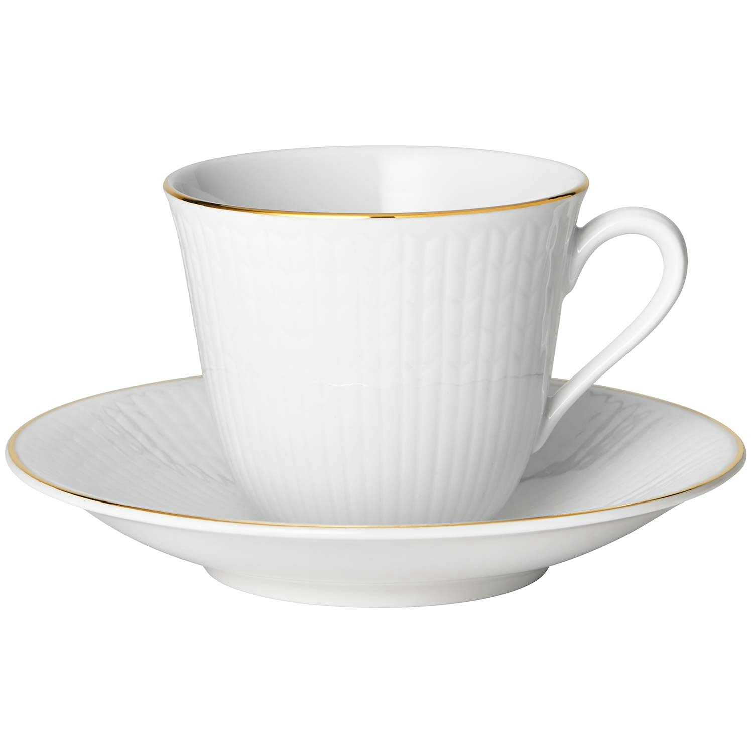 R&ouml;rstrand Swedish Grace Gala Kaffekopp & Fat 16 Cl - Kaffekoppar Porslin Vit - 1052159