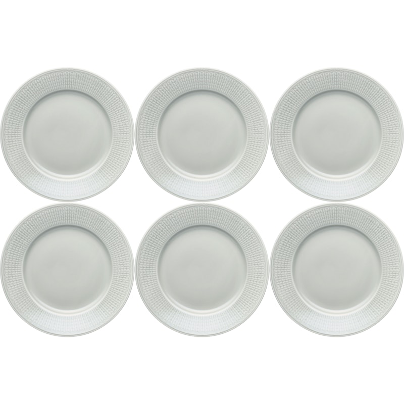 Swedish Grace Tallrik 21 cm 6-pack, Dimma (Ljusgrå)
