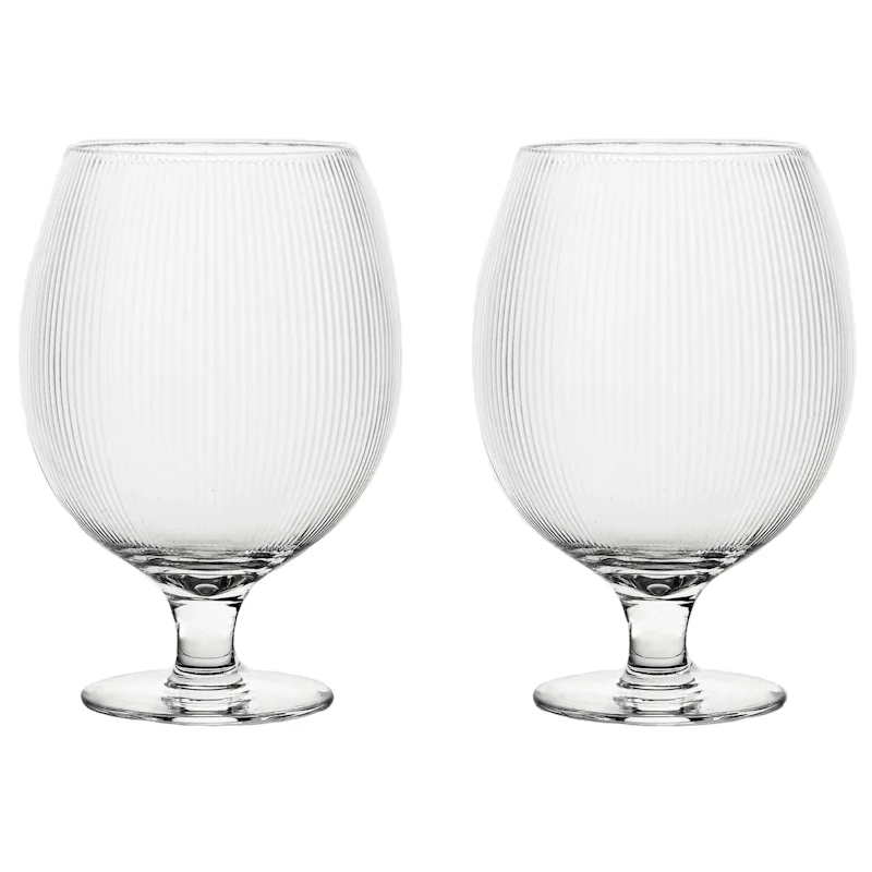 Blanka Ölglas Räfflad 50 cl 2-pack, Klar