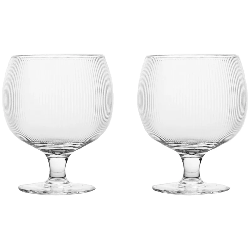 Blanka Vinglas Räfflad 35 cl 2-pack, Klar