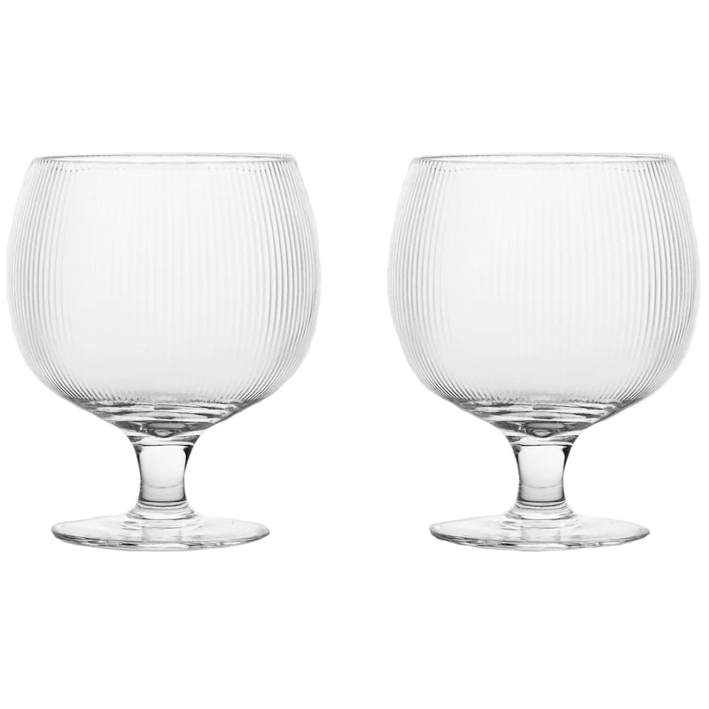 Blanka Vinglas Räfflad 35 cl 2-pack, Klar