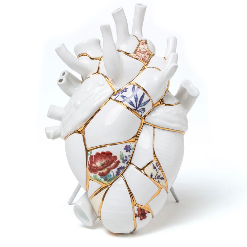 Seletti Love In Bloom Kintsugi Vas - Vaser Porslin Vit - 09929