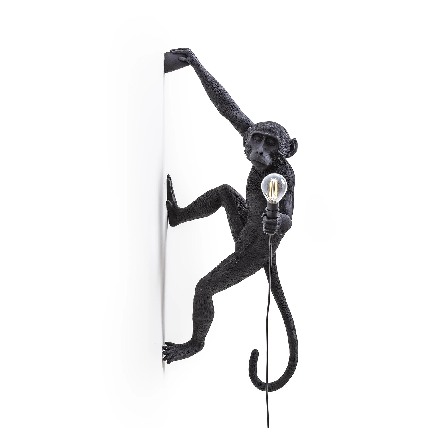 Seletti Monkey Lamp Outdoor Hanging H&ouml;ger Version Svart - Fasadlampor Harts Svart - 14919