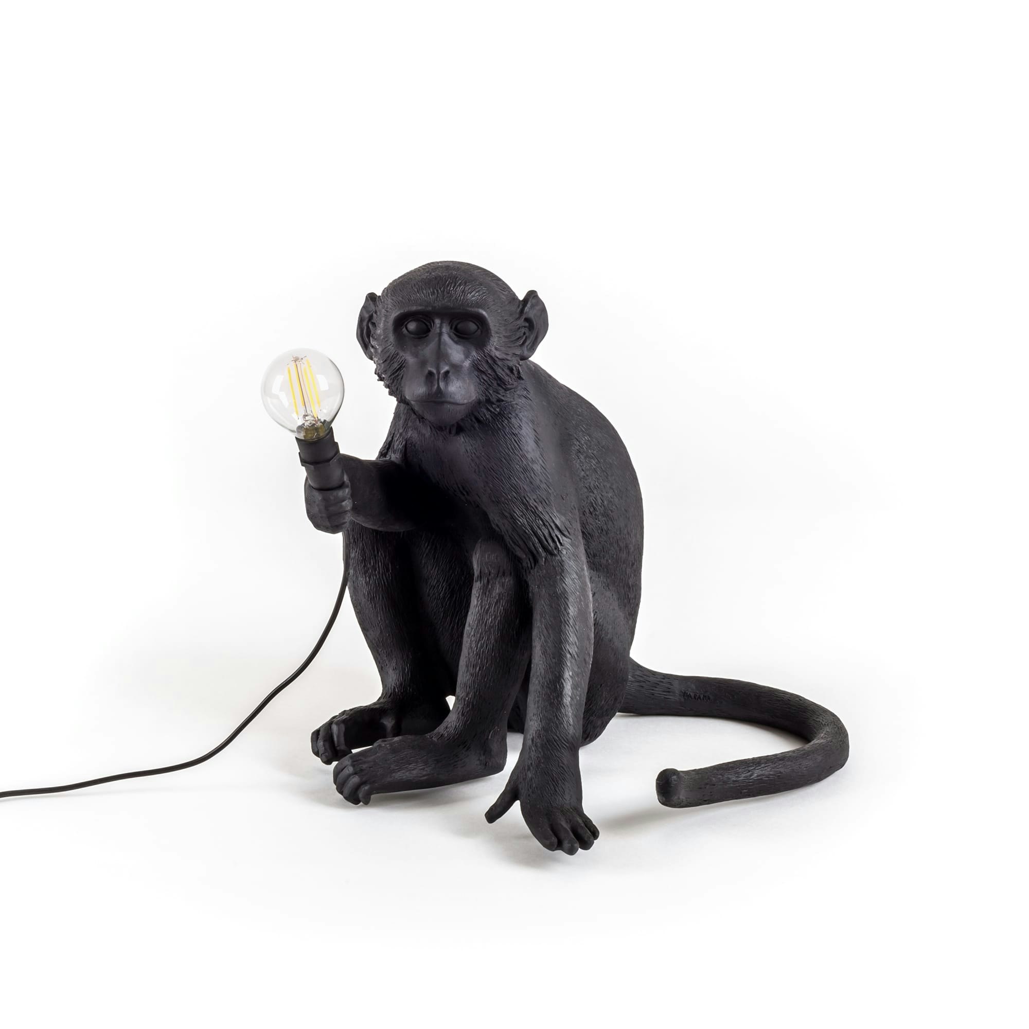 Seletti Monkey Lamp Outdoor Sitting Svart - Bordslampor Harts Svart - 14922