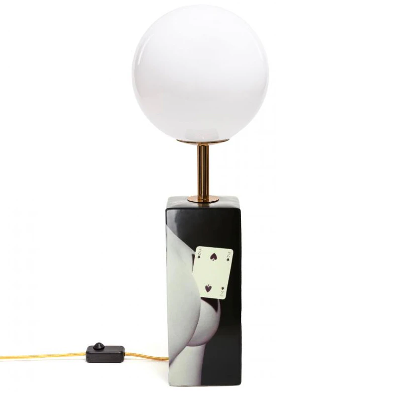 Seletti Two Of Spades Bordslampa - Bordslampor Glas Svart - 15252