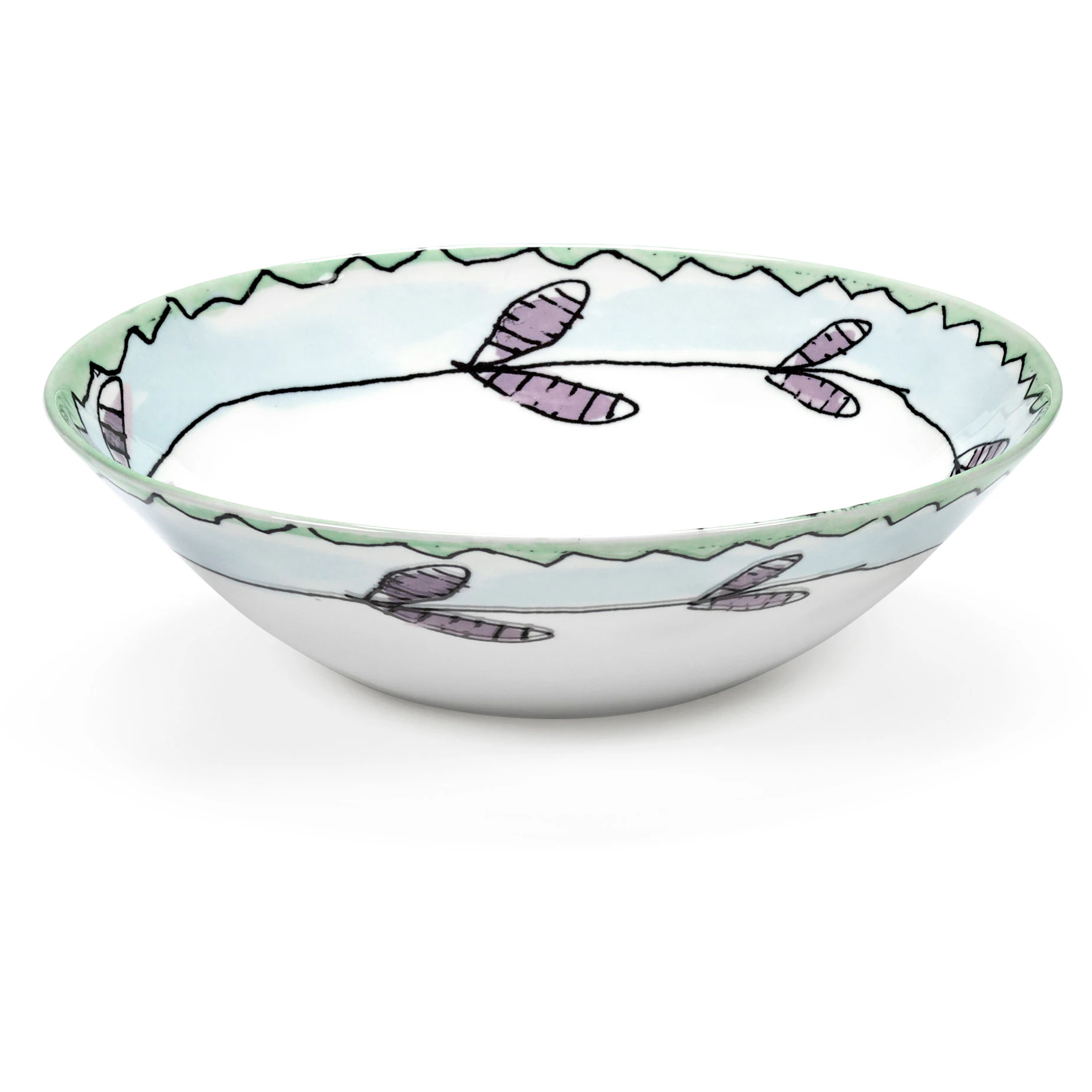 Serax Blossom Milk Sk&aring;l L&aring;g M - Serveringssk&aring;lar Benporslin Bl&aring; - B9223116-403