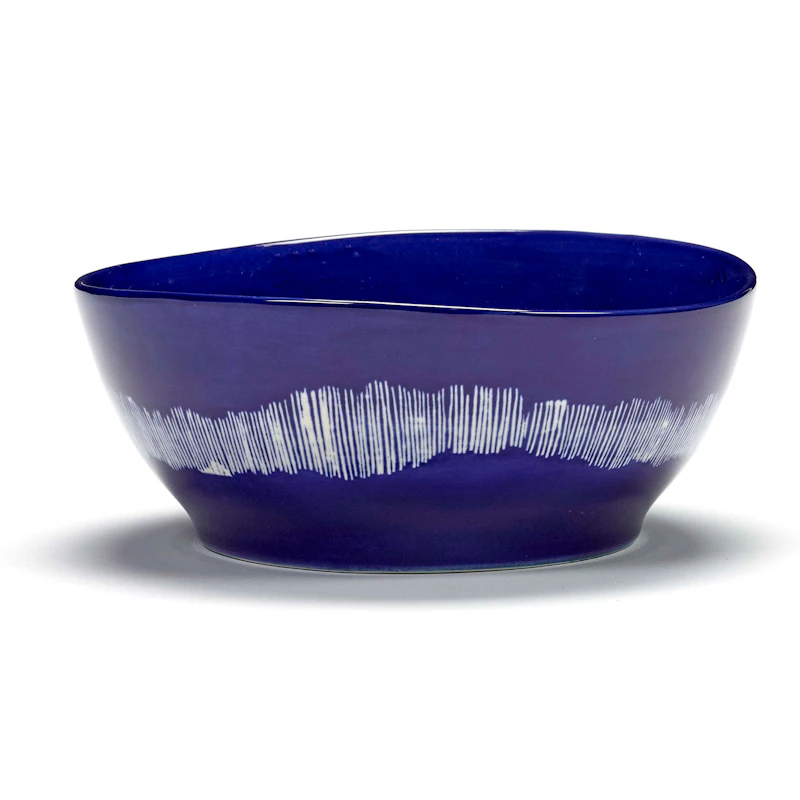 Feast Skål 18 cm, Mörkblå / Vit Randig