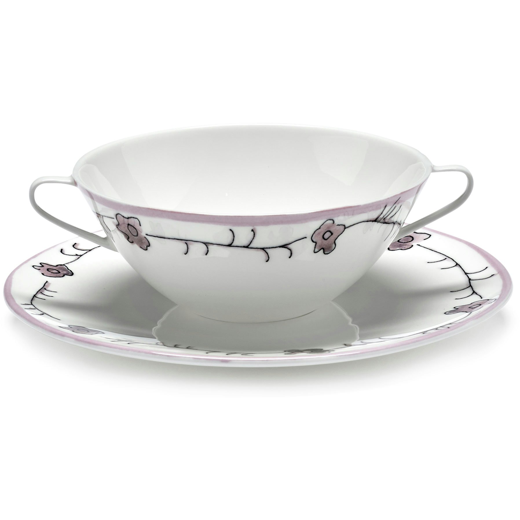 Serax Dark Viola Soppsk&aring;l Med Fat - Soppterriner Benporslin Rosa - B9223123-400