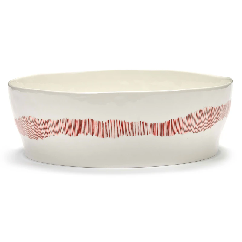 Feast Salladsskål 28,5 cm, Vit / Röd