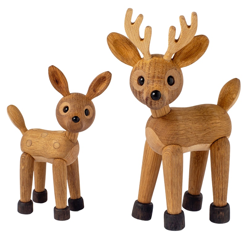 Spirit Deer Set Med Träfigurer, Ek