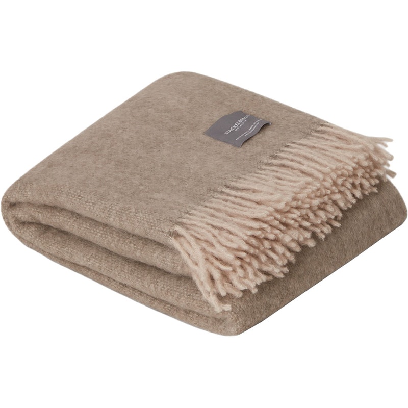 Mohair Filt Rullad Frans 130x170 cm, Light Taupe & Brindle Melange