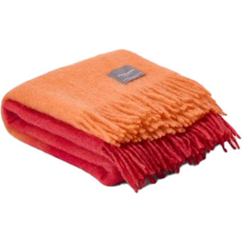 Mohair Filt Rullad Frans 130x170 cm, Dip Dyed Orange & Pion