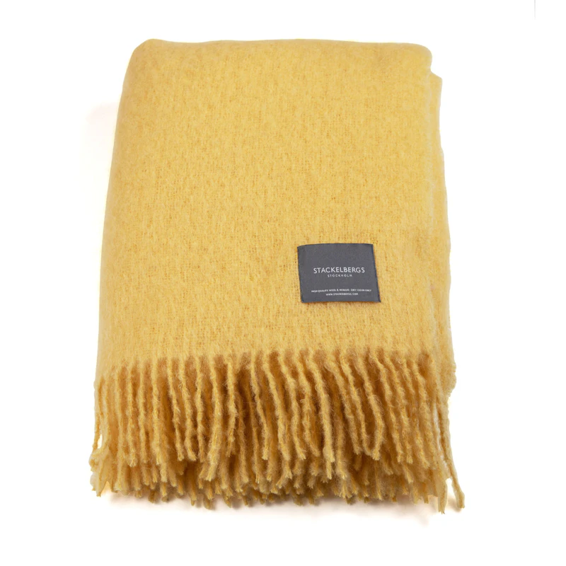 Mohair Filt Rullad Frans 130x170 cm, Golden Yellow