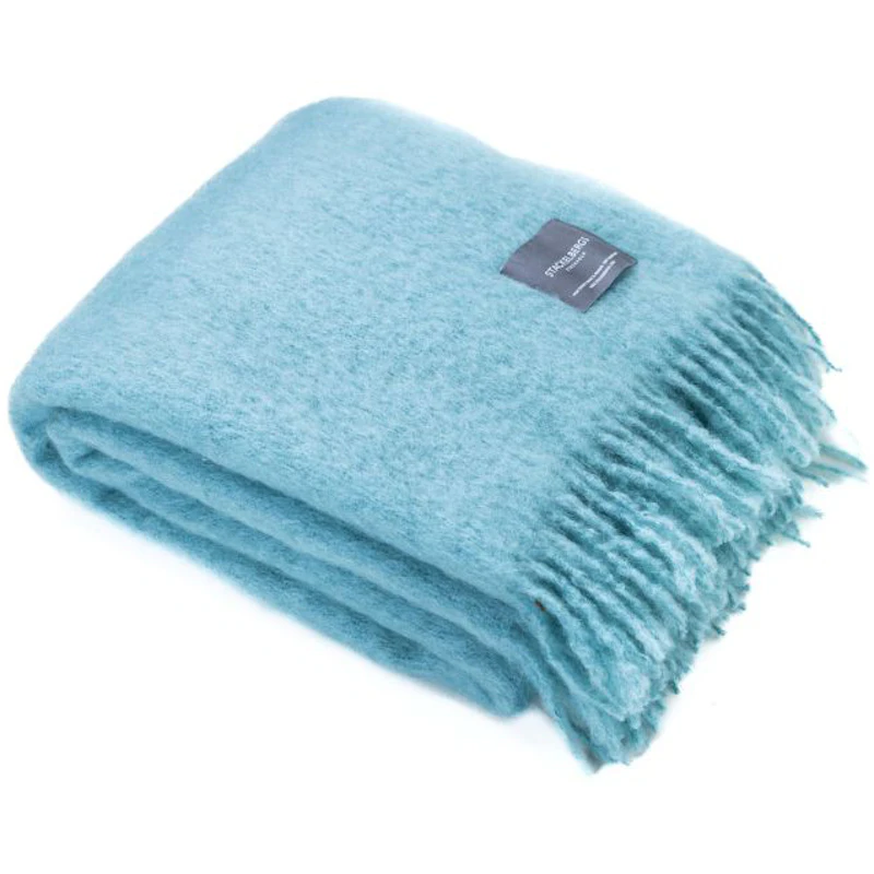 Mohair Pläd 130x170 cm, Aqua