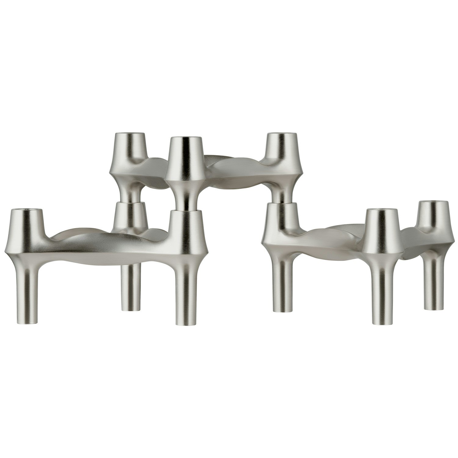 Stoff Nagel Bmf Ljusstake 3-pack Brushed Chrome - Ljusstakar Nickel Borstad Krom - 8134