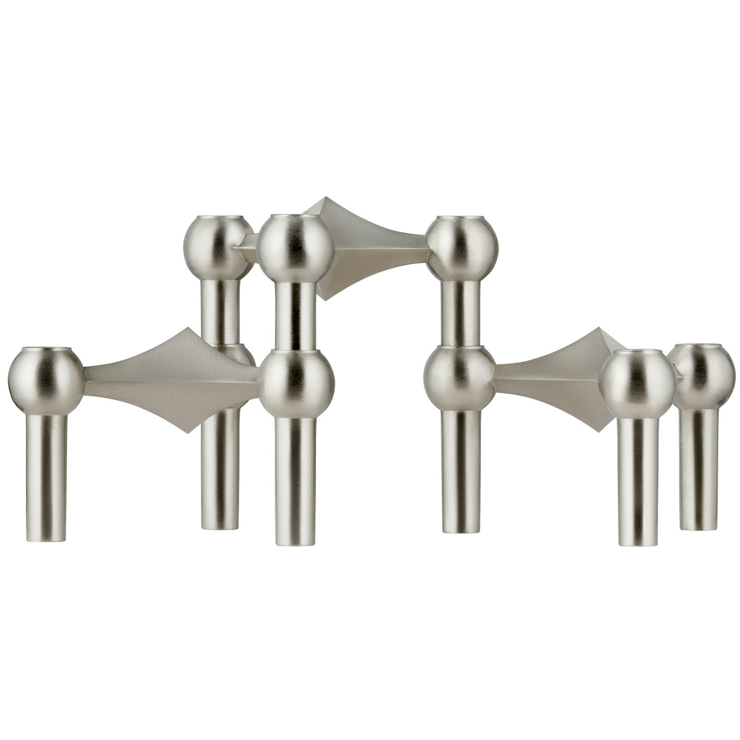 Stoff Nagel Nagel Ljusstake 3 Delar Brushed Chrome - Ljusstakar Borstad Krom - 9134