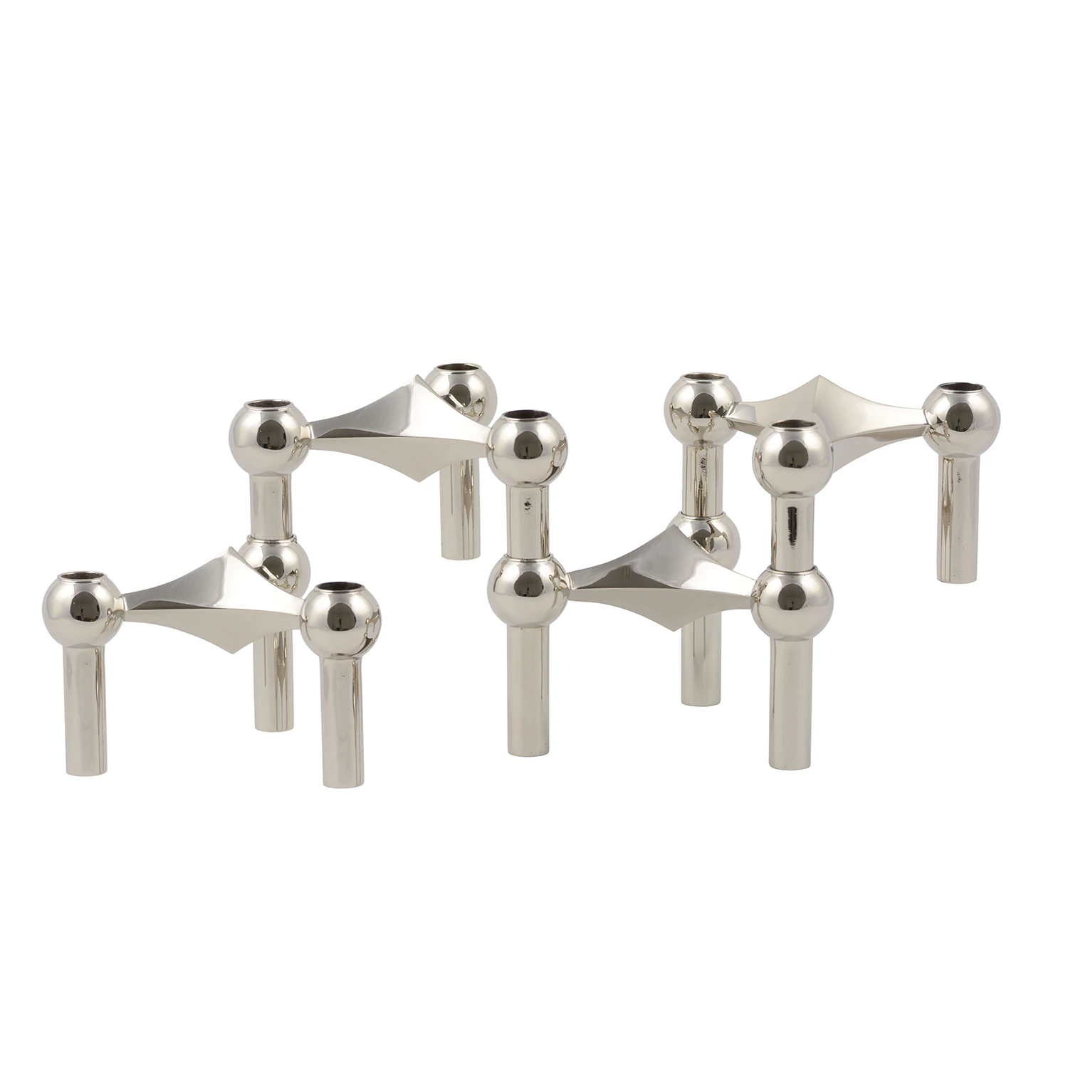 Stoff Nagel Nagel Ljusstake 4 Delar Krom - Ljusstakar F&ouml;rad Metall Krom - 9004-4pack