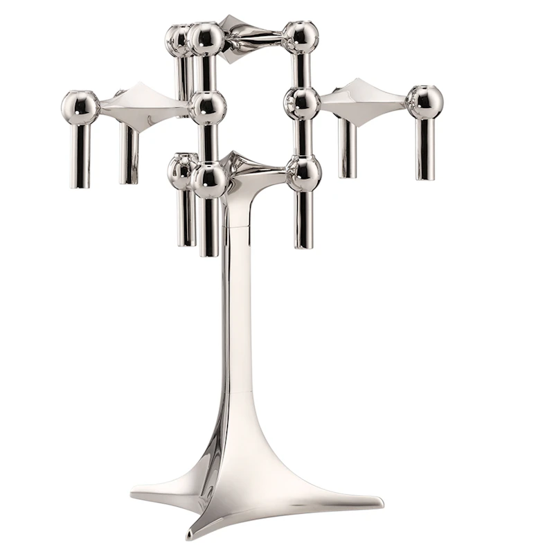 Stoff Nagel Ljusstake Krom + Bordsstativ