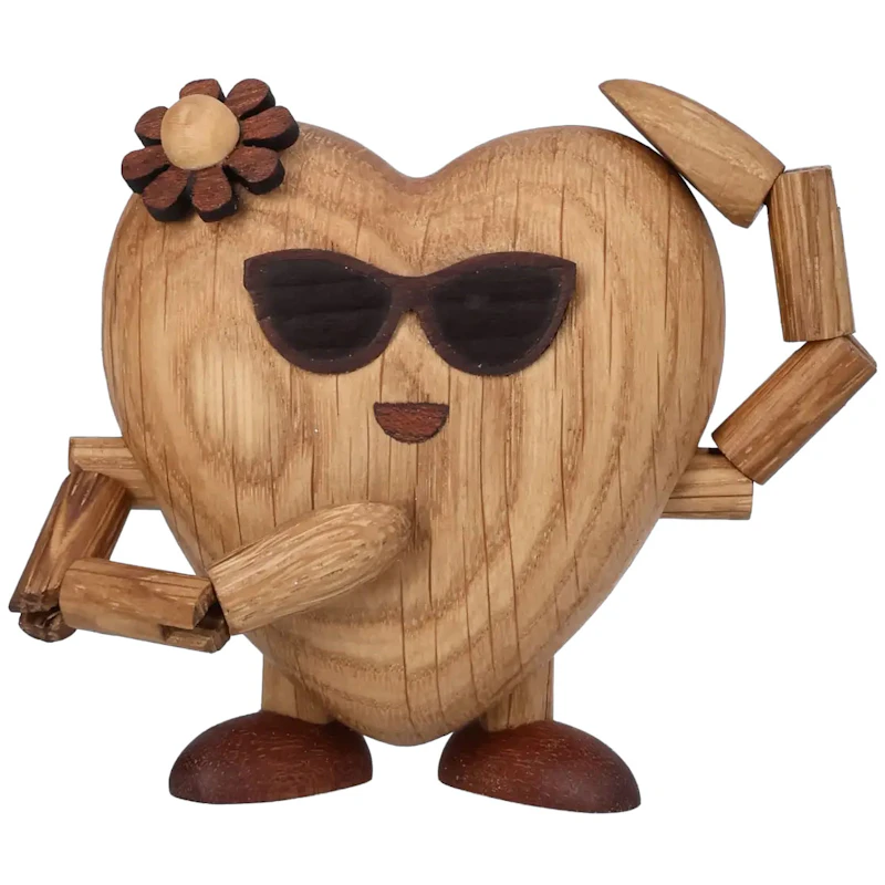 Holly Heart Träfigur Hjärta, 8 cm