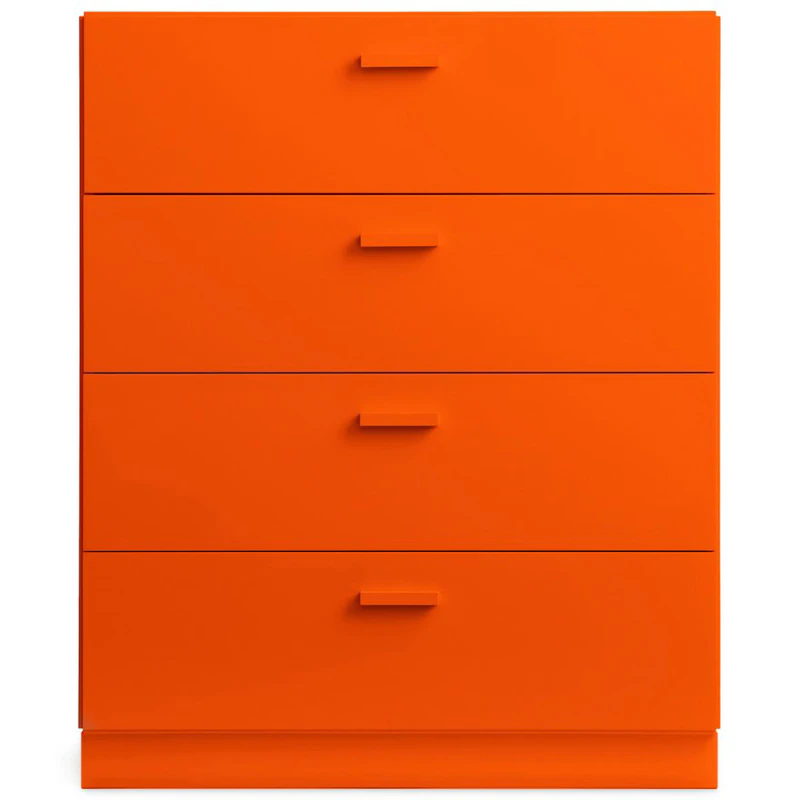 Relief Byrå Bred Med Sockel, Orange