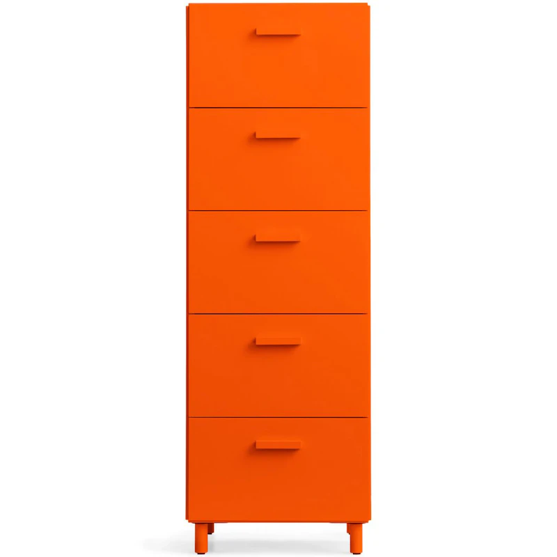 Relief Byrå Hög Med Ben, Orange
