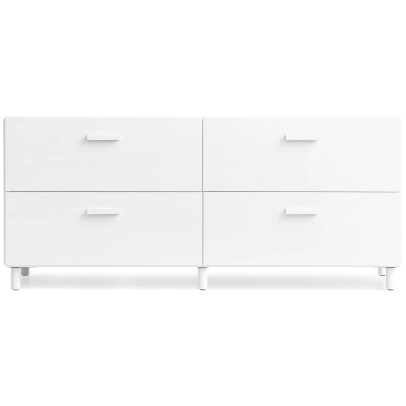 Relief Byrå Låg Med Ben, Vit