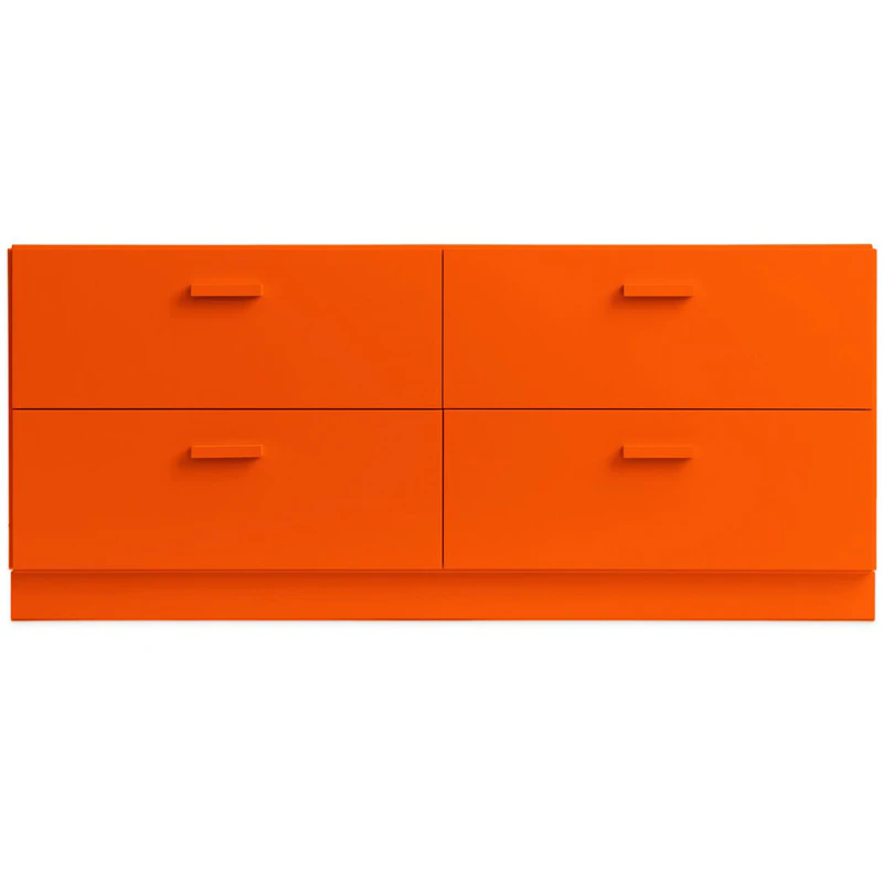 Relief Byrå Låg Med Sockel, Orange