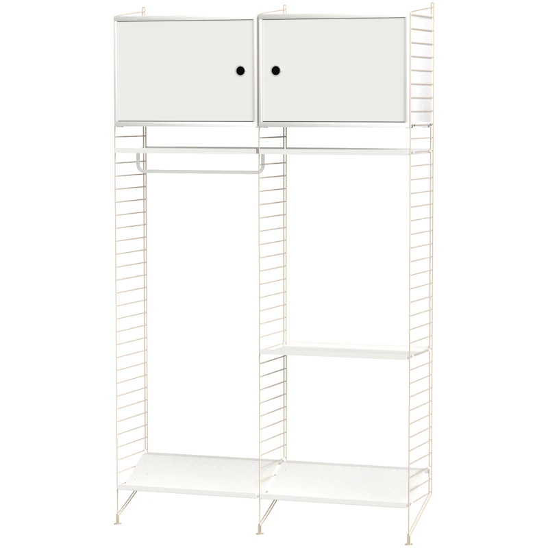 String Hylla, Kombination T Hall, Vit / Beige