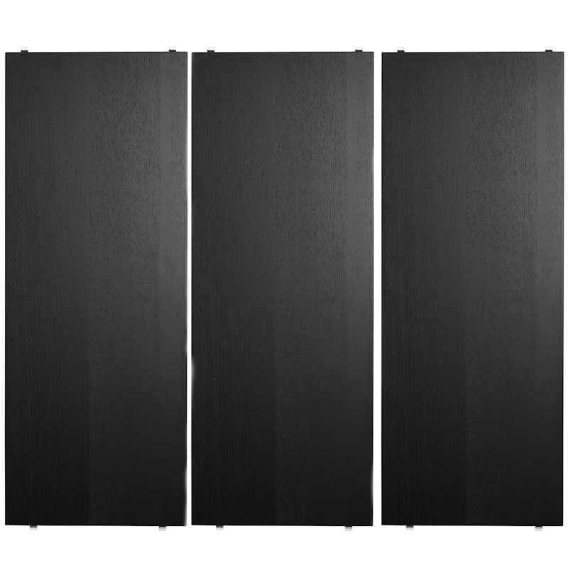 String Hyllplan 3-pack 58x20 cm, Svart Ask