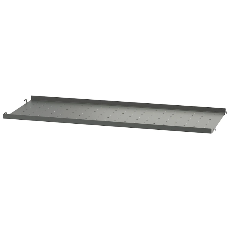 String Hyllplan Med Låg Kant Metall 78x30 cm, Mörkgrå