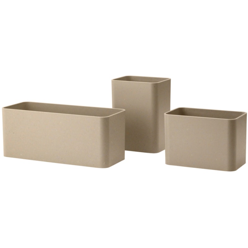 String Organizers Set Med 3 Förvaringslådor, Beige