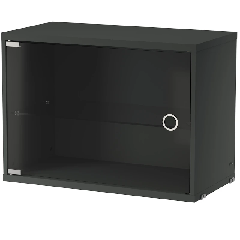 String Skåp Med Glasdörr 30x58 cm, Mörkgrå