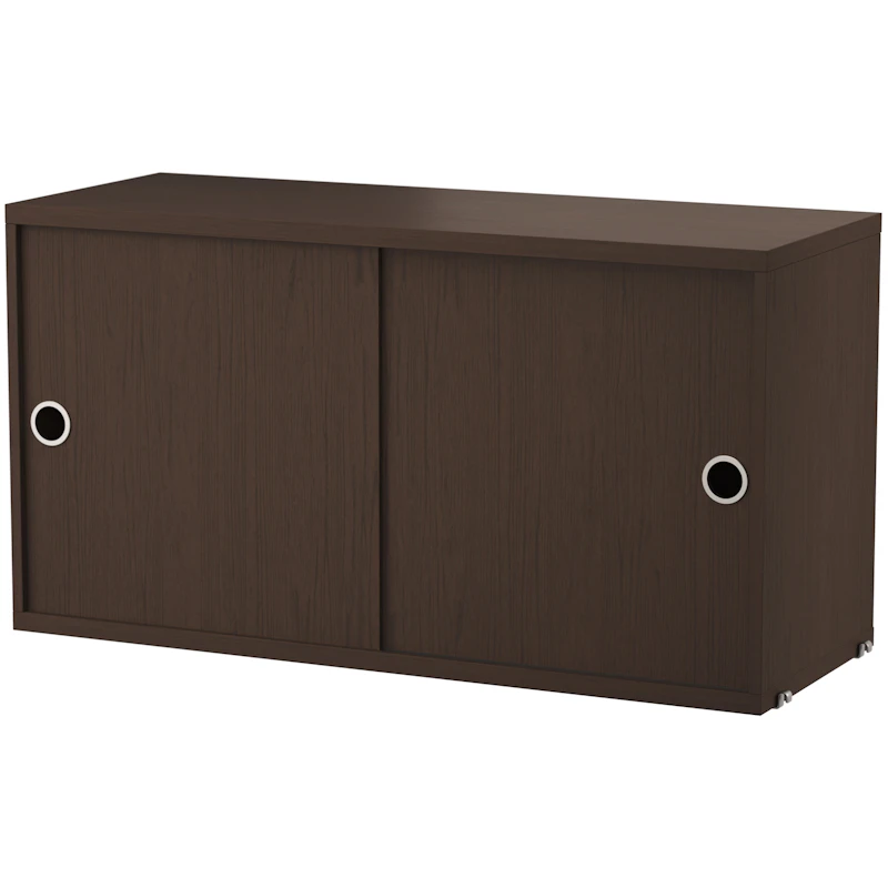 String Skåp Med Skjutdörrar 30x78 cm, Mörk Ek