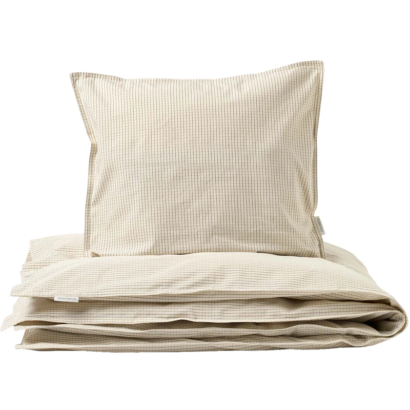 Bäddset 150x210 cm, Creme Black Plaid