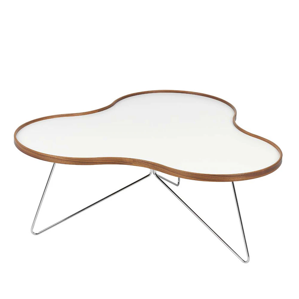 Swedese Flower Soffbord 114 Cm Vit/ek/krom - Soffbord Laminat Vit - 29024/1E90