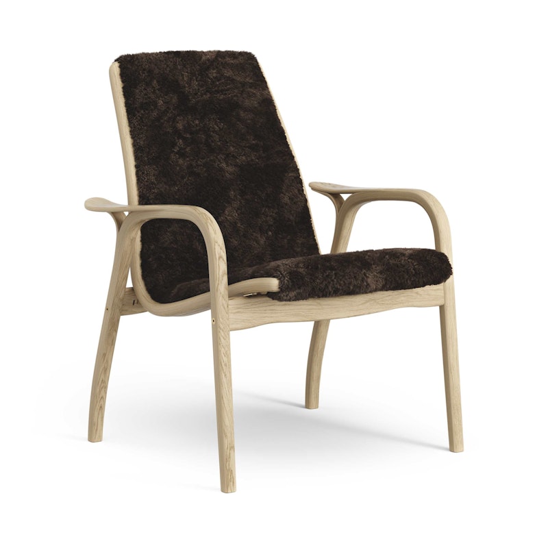 Laminett Fåtölj Fårskinn, Lackerad Ek / Espresso