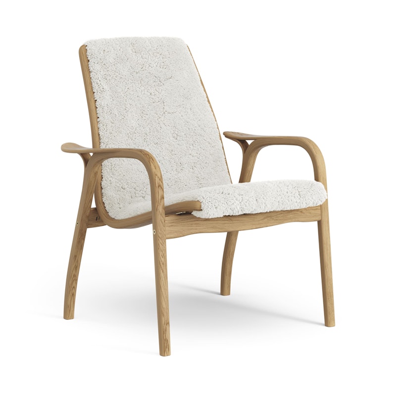 Laminett Fåtölj Fårskinn, Oljad Ek / Off-white