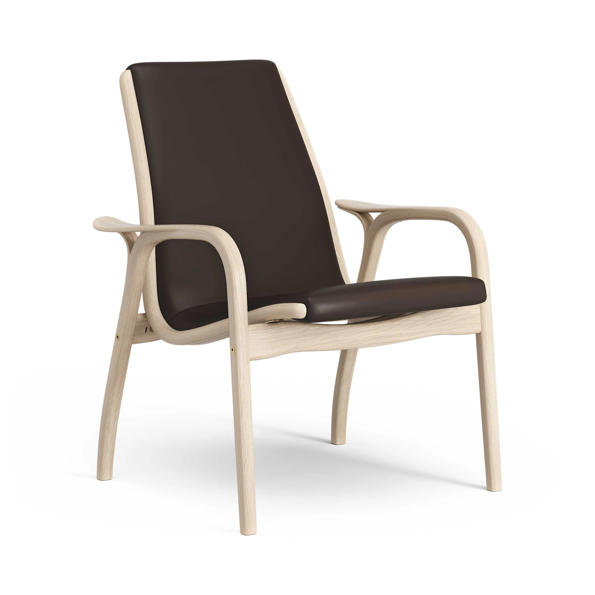 Swedese Laminett F&aring;t&ouml;lj Vitpigmenterad Lackad Ek / M&ouml;rkbrun - F&aring;t&ouml;ljer L&auml;der M&ouml;rkbrun - 23101/E3980/ELMSOF93129